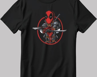 Deadpool Super Hero Short Sleeve White-Black Men's / Women's T Shirt U28