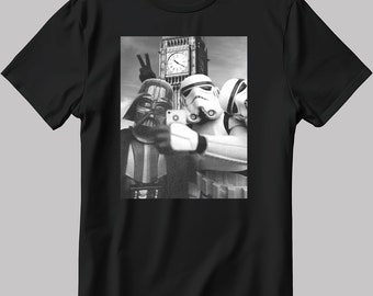 Star Wars Selfie Short Sleeve White-black Men's / Women's T Shirt