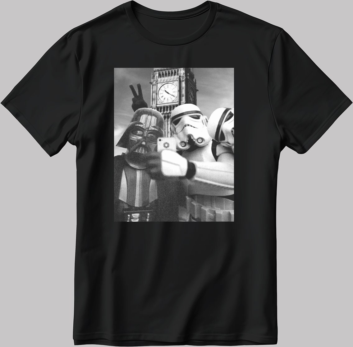 Star Wars Selfie Short Sleeve White-black Men's / Women's T Shirt