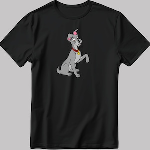 Happy Cartoon Character The Tramp Wit-Zwart Heren/Dames T-shirt met korte mouwen H314