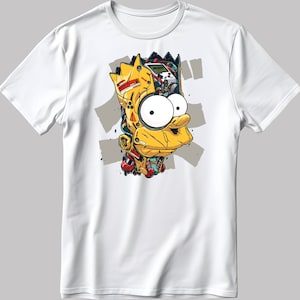 The Simpsons Bart Simpson Short Sleeve White-Black Men&#39;s / Women&#39;s T Shirt N140