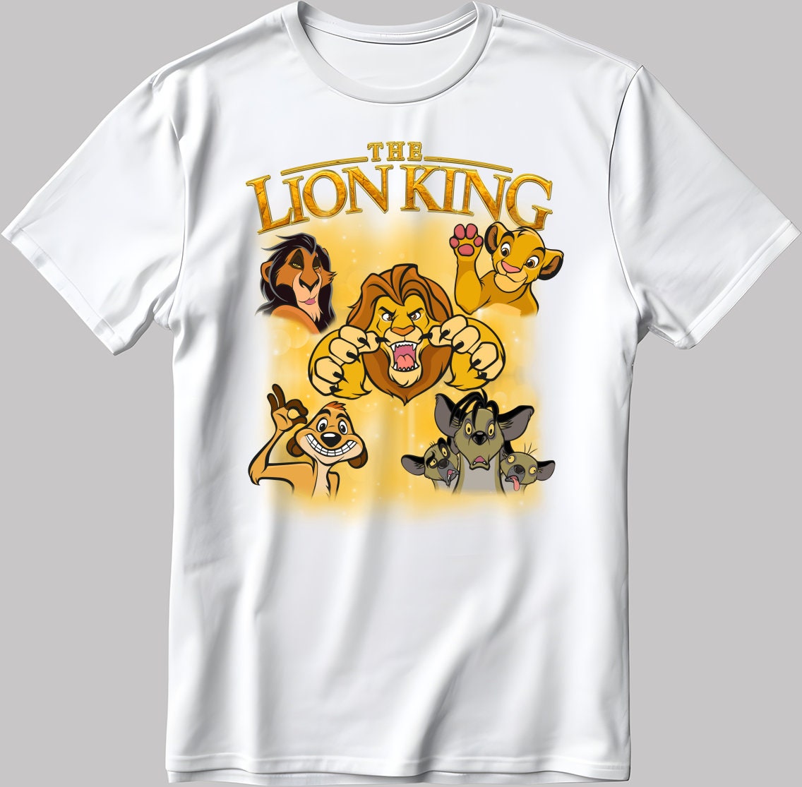 The Lion King Short Sleeve White black Men s Women s T Shirt C518 Etsy UK