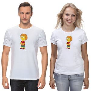 The Simpsons,Homer,Marge,Bart,Lisa Figure, Short Sleeve White-Black Men&#39;s / Women&#39;s T Shirt L067
