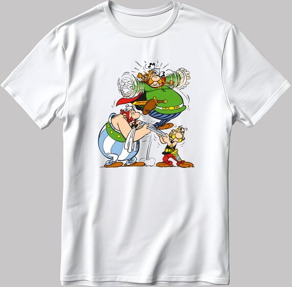 T-shirt Astérix HEROIC BOXES Adulte - Modèle TV22075, Coton Mixte, Neuf Avec étiquettes, Collection Bande Dessinée