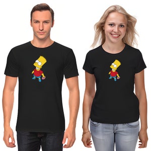 The Simpsons,Homer,Marge,Bart,Lisa Figure, Short Sleeve White-Black Men&#39;s / Women&#39;s T Shirt L041