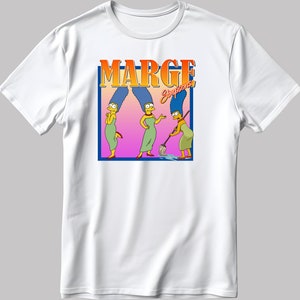 Famous Characters Marge Simpsons Figure, Short Sleeve White-Black Men&#39;s / Women&#39;s T Shirt H119