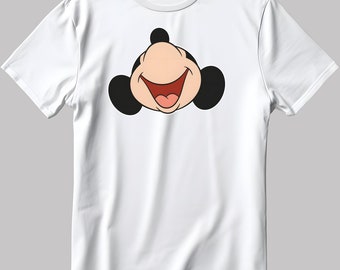 ミッキーマウス 笑う 半袖 ホワイト ブラック メンズ/レディース
