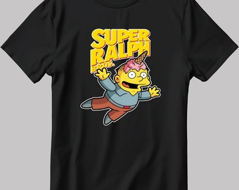 Super Ralph Bros. The Simpsons Short Sleeve White-Black Men's / Women's T Shirt N192