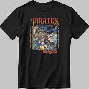 Pirates Of The Caribbean Disneyland Short Sleeve White-Black Men&#39;s / Women&#39;s T Shirt N151