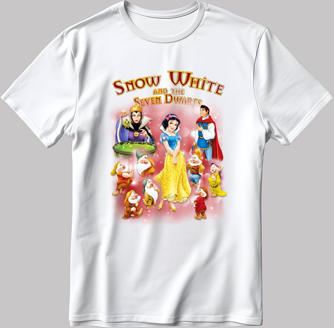 Snow White and the Seven Dwarfs Short Sleeve White-black Men's / Women ...