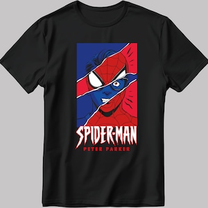 Peter Parker Spider Man Poster Short Sleeve White-Black Men&#39;s / Women&#39;s T Shirt U143