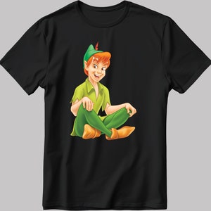 Peter Pan Kurzarm Weiß-Schwarz Herren / Damen T-Shirt F520