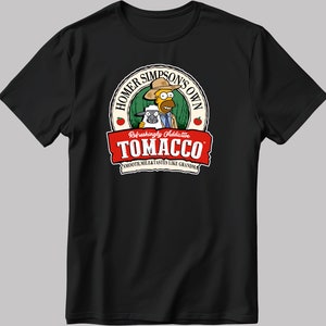The Simpson Homer Simpson Tomacco Logo, Short Sleeve White-Black Men&#39;s / Women&#39;s T Shirt F222