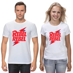 Rebel Rebel Short Sleeve White-Black Men&#39;s / Women&#39;s T Shirt Z106