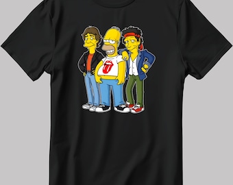 The Simpsons, Simpson drawing Short Sleeve White-Black Men's / Women's T Shirt L325