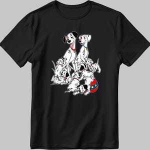 101 Dalmatians Cartoon Characters, Short Sleeve White-Black Men's / Women's T Shirt P323