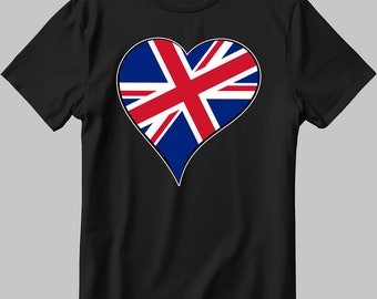 Royaume-Uni Eurovision T-shirt Homme/Femme Blanc-Noir manches courtes Q038