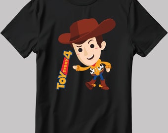 Buy Toy Story 4 Woody Poster Short Sleeve White-black Men's
