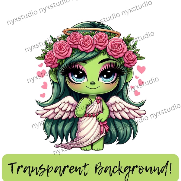 Valentines Green boujee Cupid Angel Girl Toga, Angel Wing, Hearts png, Vday, PNG, Instant Download, Sublimation