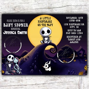 Editable Nightmare Christmas Baby Shower Party Invite, Instant Download ...