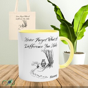 Winnie the Pooh Mug 'Make A Difference' Gift Mug of Classic Pooh Friend Positivity Gift Personalize Pooh Present Custom Cup AA Milne Quote