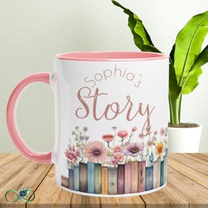 Tasse zum 30. Geburtstag Personalisierte Geschichte Buch Liebhaber Geschenk für Frauen für ihre Tee / Kaffeetasse Benutzerdefinierte Name und Jahresgeschenk für Dreißigste Wildblume