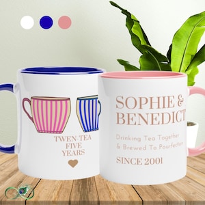 60th Wedding Anniversary Gifts Diamond Wedding Anniversary Gifts for 60 Years Six-Tea Pun Cups for Custom Anniversary Couple Set for Parents