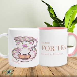 FOR-TEA CUP 40th Birthday Gifts for Her Sixtieth Birthday Mug for 40th Birthday Gifts For Women 40th Birthday Mugful 40 Tea Pun Gift Idea