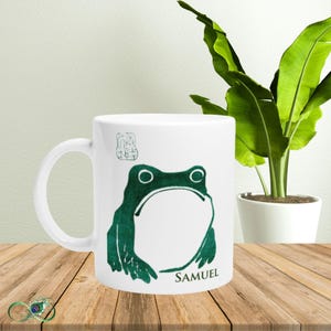Japanischer Matsumoto Hoji Frosch-Kunst-keramischer Becher Grumpy Frosch-japanische Ästhetik durch Matsumoto Hoji-Frosch-Druck-Weinlese-Art-Matsumoto-Becher-Gewohnheit