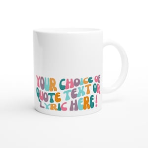 Personalised Quote Mug, Lyric Mug, Custom Coworker Gift, Music Fan Gift, Mug Gift Idea, Office Gift, TROPICAL, PASTEL VIBE