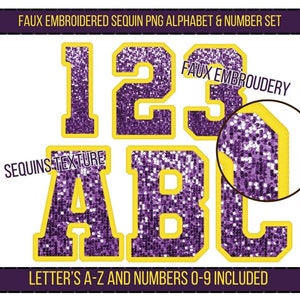Purple Small Mixed Print & Script Glitter Letter Stickers - (228