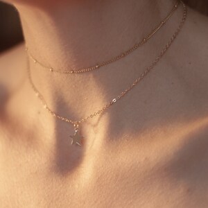 Double chain star necklace | handmade jewelry