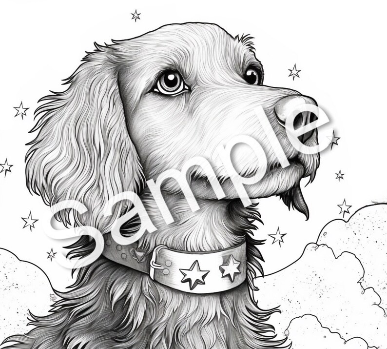 30 Cute Doggies Coloring Pages, Coloring Book, Printables PLUS 3 Bonus
