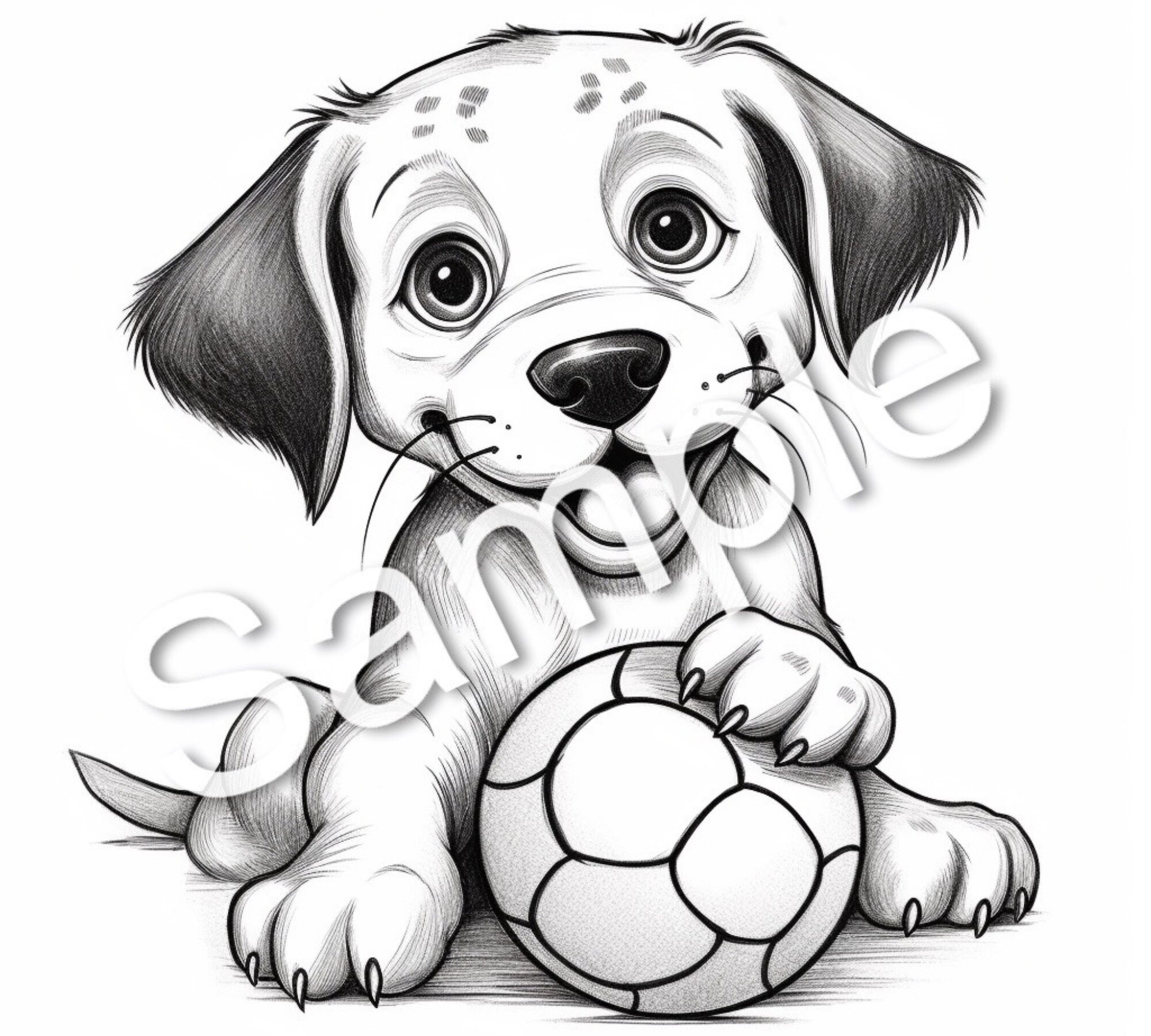 30 Cute Doggies Coloring Pages, Coloring Book, Printables PLUS 3 Bonus ...