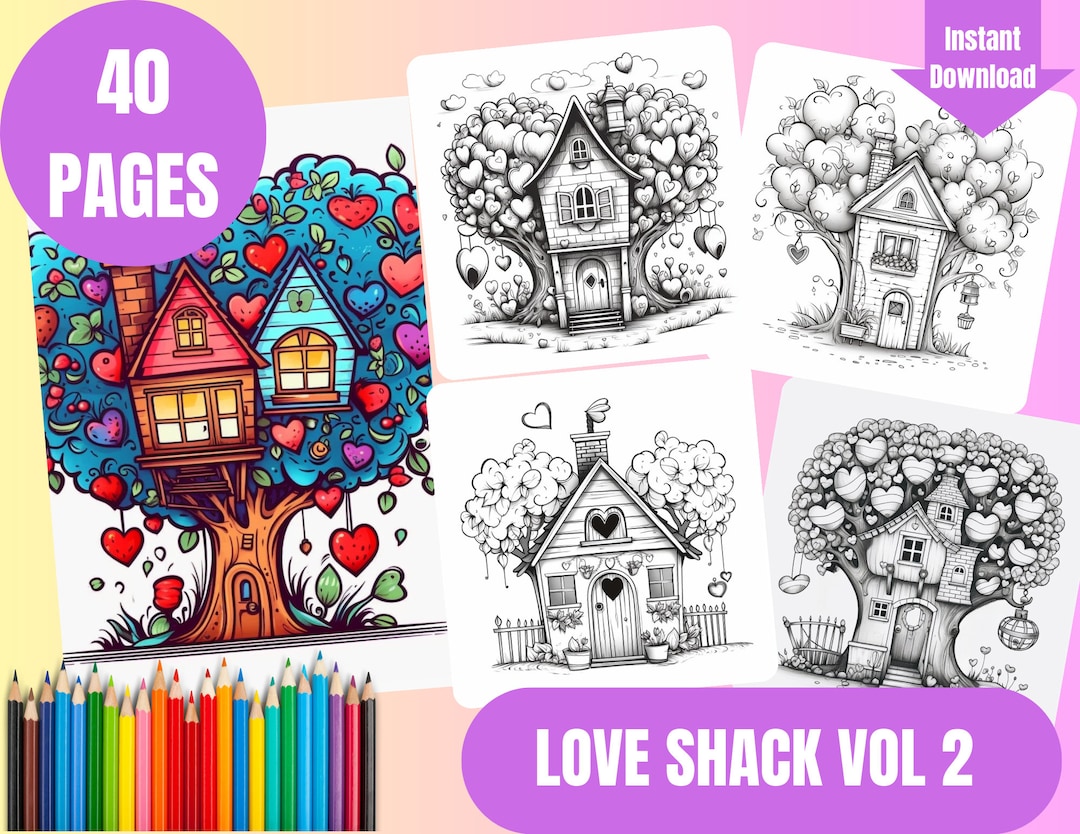 40 Love Shack Vol 2 Coloring Pages, Coloring Book, Printables - Etsy