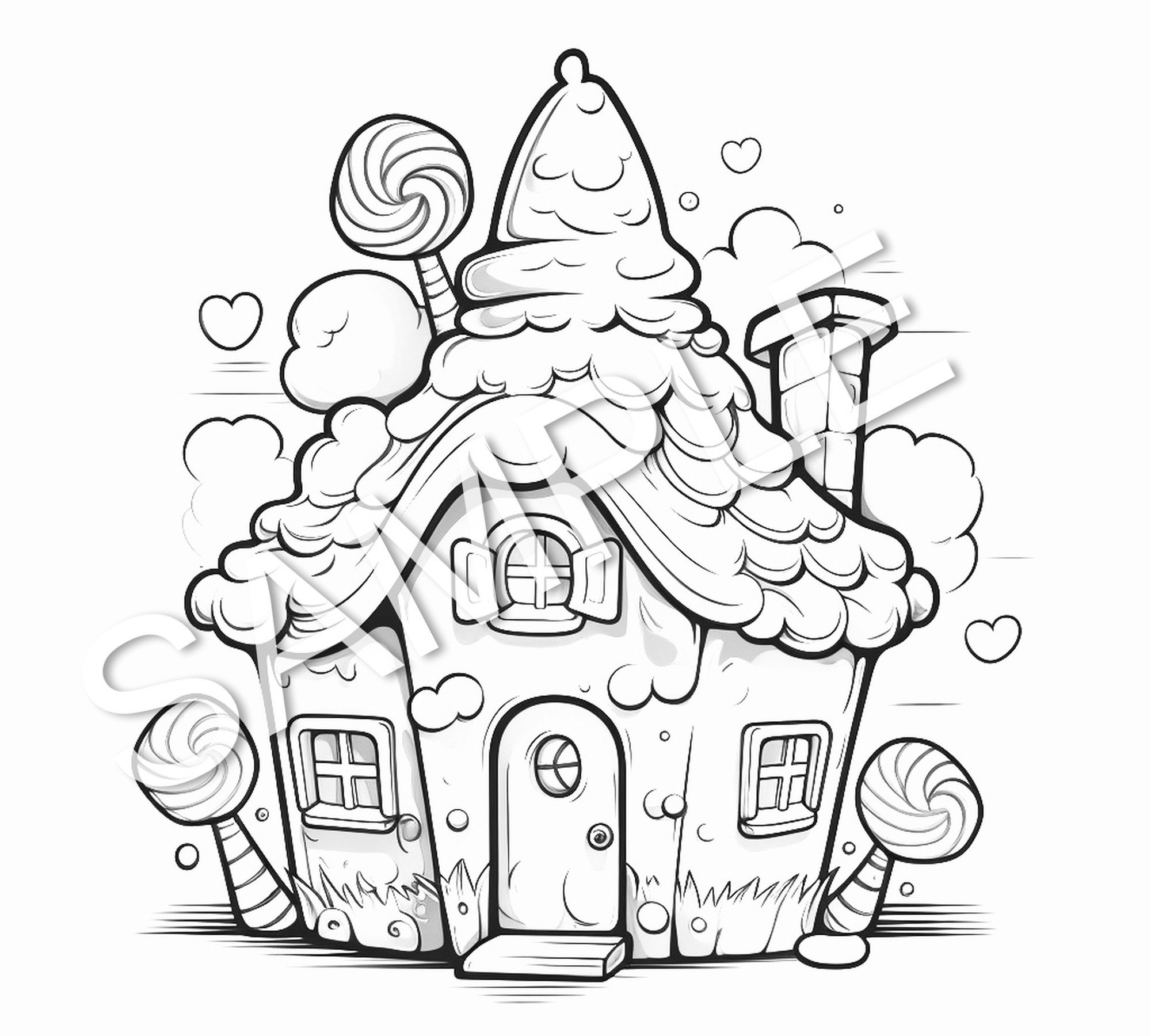 50 Candy Houses Coloring Pages, Coloring Book, Printables - Etsy