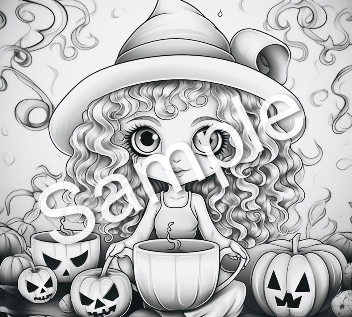 30 Cute Witches Coloring Pages Vol 2, Coloring Book, Printables - Etsy