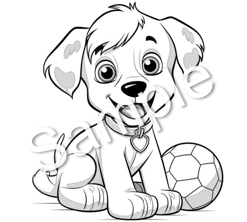 30 Cute Doggies Coloring Pages, Coloring Book, Printables PLUS 3 Bonus