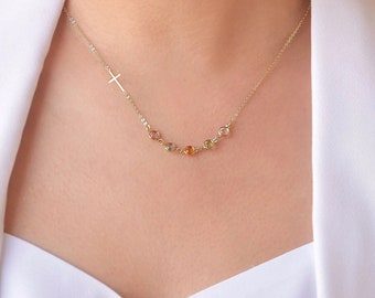 Birthstone necklace • Gift for mom mother sister daughter grandma nana • Gift for Her • Christmas gift • Birthday gifts women girl • BS02CR