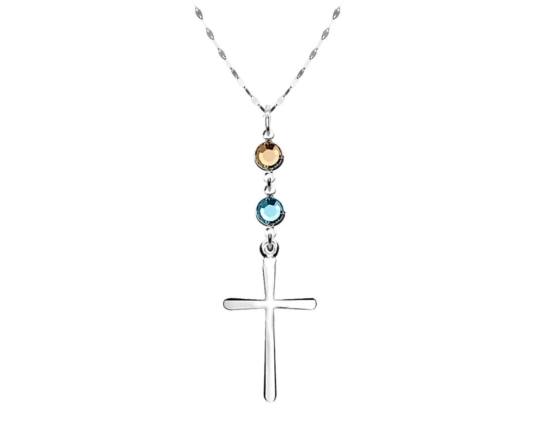 Birthstone Cross Necklace Christmas Gifts for Her Mom Sister Daughter
