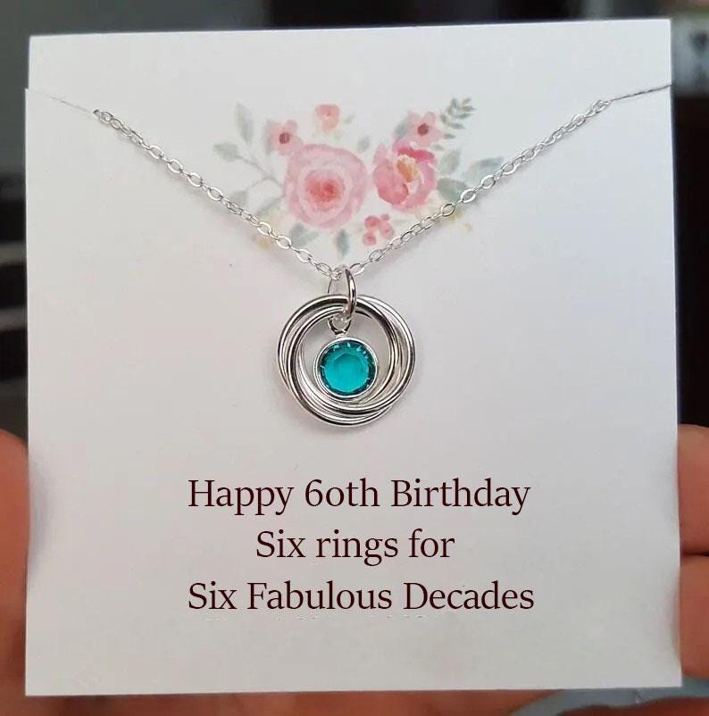 Happy 60th Birthday Gift, Elegant 6 Rings for 6 Fabulous Decades ...