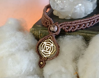 1. Collier chakra chaîne rhodonite avec pierre de guérison perles en laiton macramé pierre de naissance bijoux faits à la main déclaration signe du zodiaque