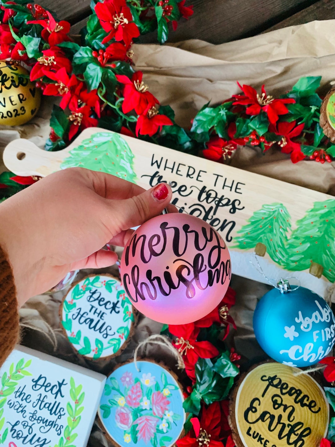 CUSTOM Colorful Acrylic Christmas Tree Ornament With Etsy