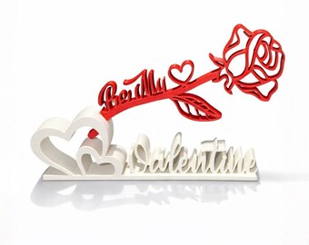 Elegant Valentines Rose with Stand Gift – Valentine’s Day Décor Keepsake