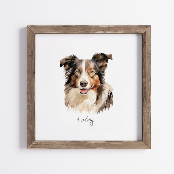 Mini Custom Watercolor Portrait | Original Hand Painted | Custom Dog Painting | Dog Mom Lover Gift | Minimalist Decor | Pet Memorial Loss