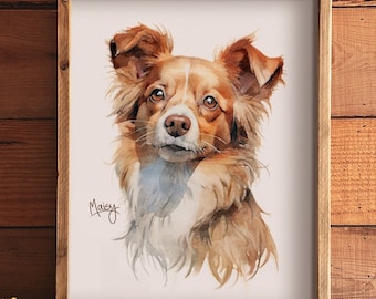 Custom Pet Portrait | Hand Painted Mixed Media | Pet Portrait From Photo | Pet Loss Memorial | Dog Lover Gift | Cat Mom Gift | Keepsake
