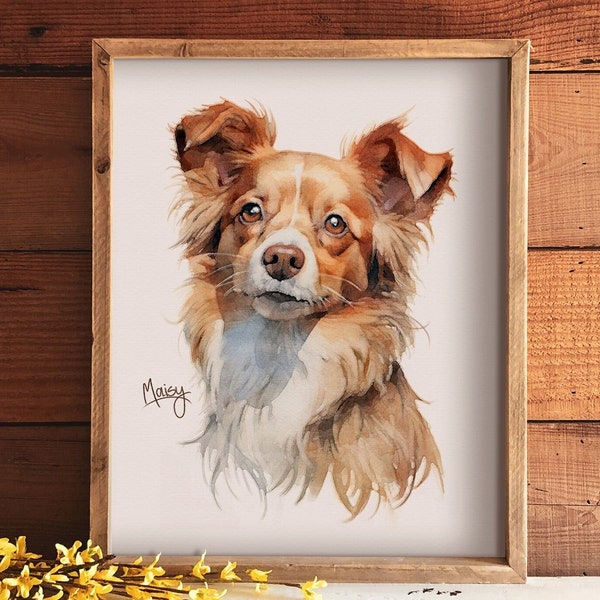 Custom Pet Portrait | Hand Painted Mixed Media | Pet Portrait From Photo | Pet Loss Memorial | Dog Lover Gift | Cat Mom Gift | Keepsake
