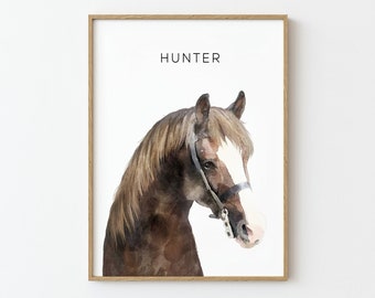 Watercolor Horse Portrait | Custom Equestrian Art From Photo
