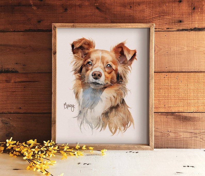 Ritratto di animale domestico personalizzato / Media misti dipinti a mano / Ritratto di animale domestico da foto / Memoriale per la perdita di animali domestici / Regalo amante dei cani / Regalo mamma gatto / Ricordo immagine 1