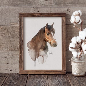 Custom Horse Watercolor Portrait Hand Painted Mixed Media Painting From Photo Equine Gift Horse Equestrian Lovers Dressage Art image 5